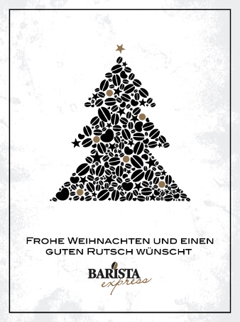 barista weihnachtskarten design weihnachtsbaum