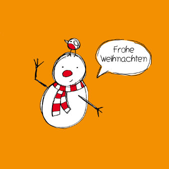 weihnachtsgrüße kreativ Schneemann