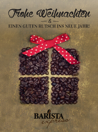 weihnachtskarten design Geschenk barista