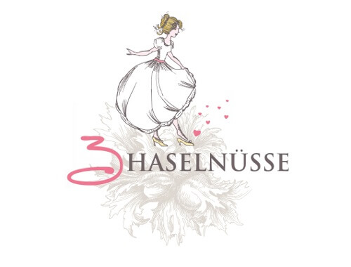 Herz Logo Design Hochzeit 3 Haselnüsse