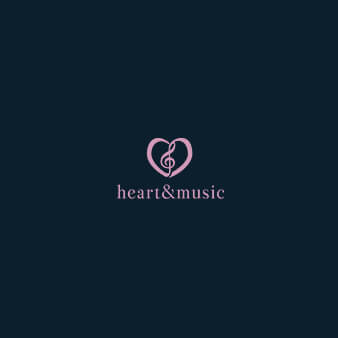 Heart and Music Musikalische Herz Logo Designs 371234