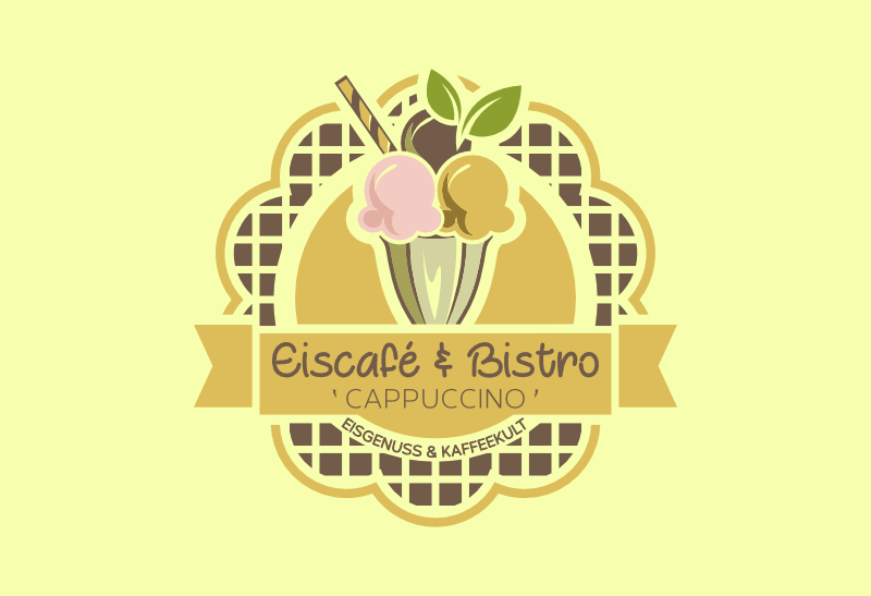 eiscafé bistro logo design cappuccino