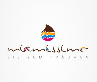 logo design eiscafé miamissimo