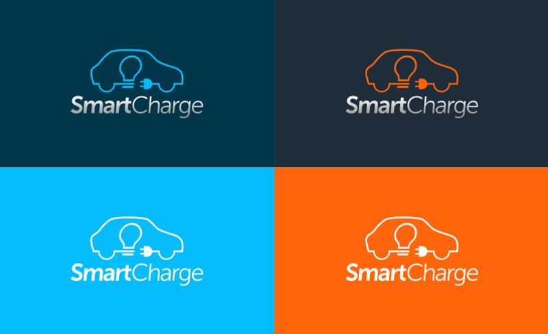 SmartCharge Auto Logo Design Elektrofahrzeug E-Car