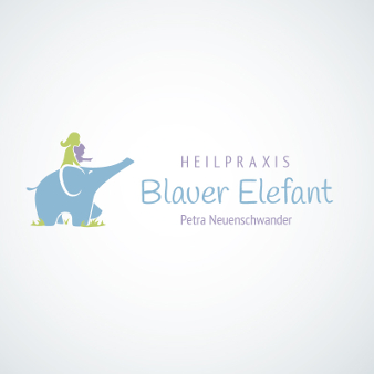heilpraxis logo blauer elefant petra neuenschwander