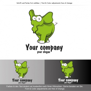 Logo #244581 - Elefant Zoo Maskottchen Comic Zeichnung Logo #244581