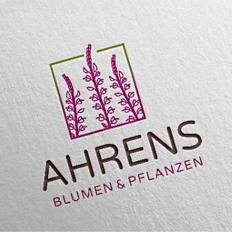 Gartenbau Landschaftsbau Logo Design Ahrens Blumen und Pflanzen 675399