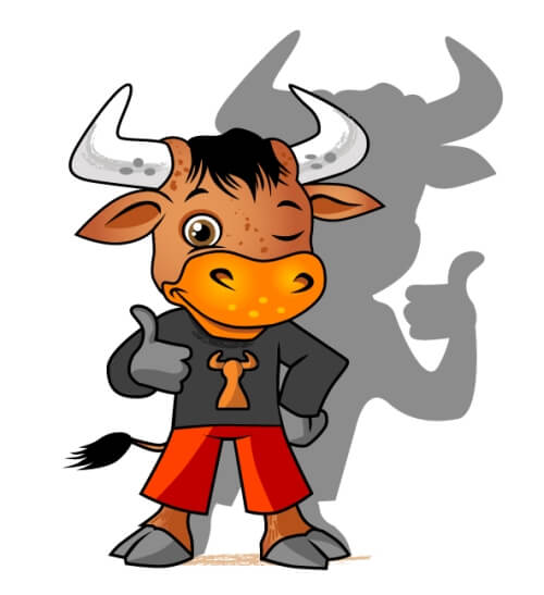 Stier Maskottchen Design