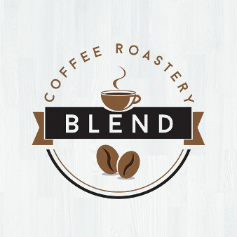 blend coffee roastery logo design