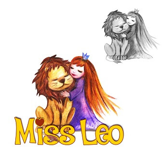 logo löwe miss leo prinzessin design zeichnung freunde