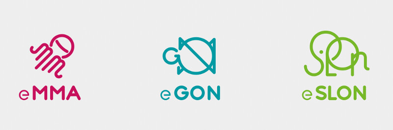 software logo eMMa eGON eSLON design