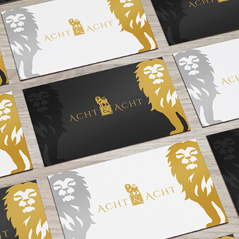 Acht & Acht gold Logo Design