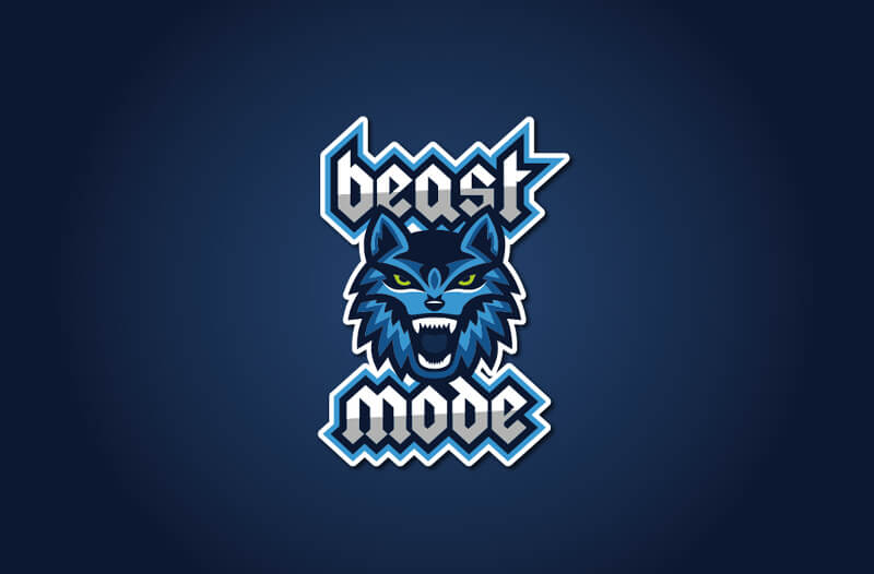 Beast Mode Logo Design Blau 554268