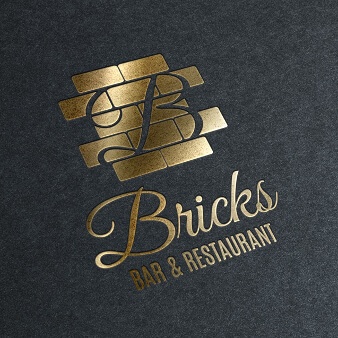 Goldenes Restaurant Logo Bricks