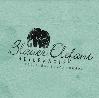 Naturheilpraxis Logo Blauer Elefant Petra Neuenschwander