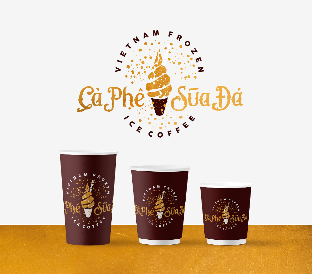 gold Logo Ca Phe Sua Da vietnamesisches Essen