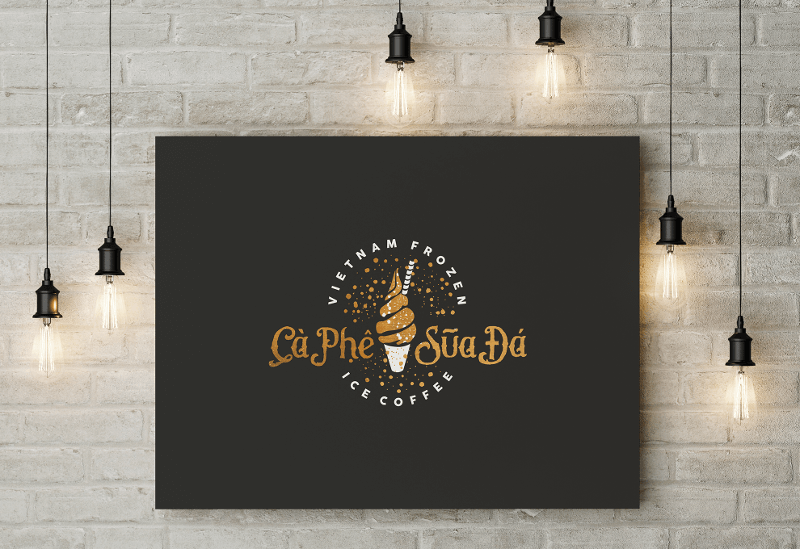 golden logo ca phe sua da