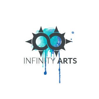 Infinity Arts Blaues Logo Design