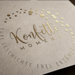 logo gold zart konfettimoment