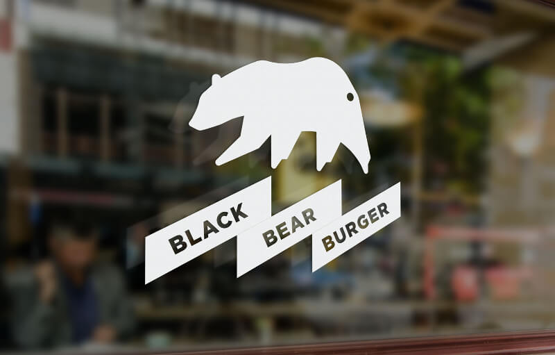 138695 Black Bear Burger Schwarz Weiß Logo