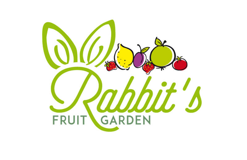 Früchte Logo Bio Natur Rabbits Fruit Garden