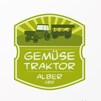 Natur Logo Bio Gemüse Traktor Alber