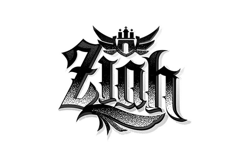 Schwarz Weiß Logo Ziah 841895