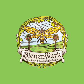 Bienenwerk grünes Logo Illustration