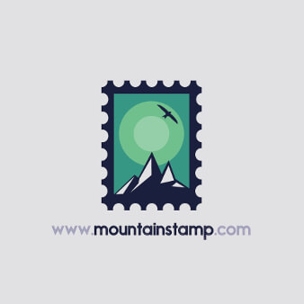 berg logo design mountain stamp