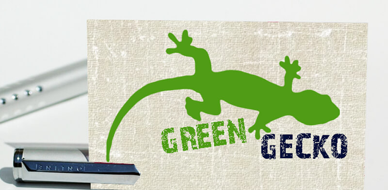 green gecko grünes logo design