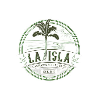 grünes logo pflanzen la isla cannabis