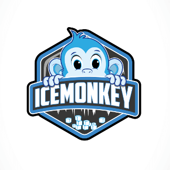 Banner Logo Ice Monkey Emblem