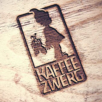 Kaffee Zwerg Logo Emblem Design