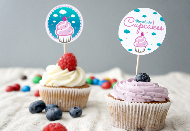 Himmlische Cupcakes Girly Logo rosa