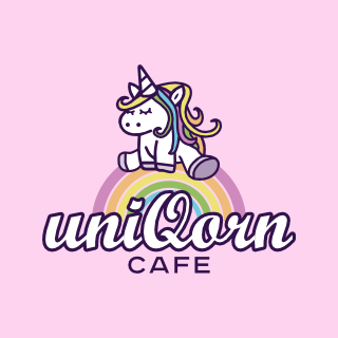 Uniqorn Cafe Girly Logo rosa