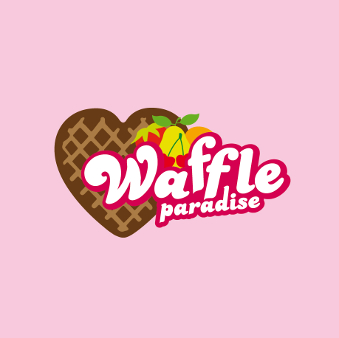 Waffle paradise Pink Logo Herz