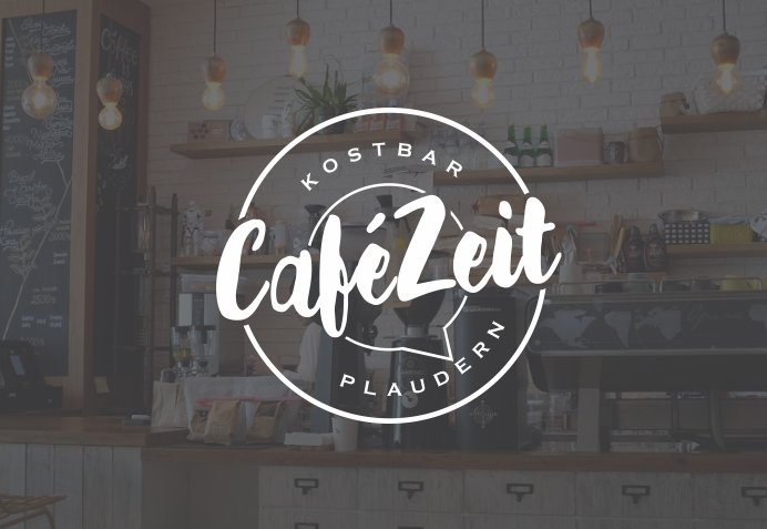 628497 Cafe Zeit Rundes Logo Design Vintage Look