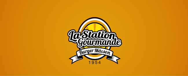 Logo 836575 La Station Gourmande Burger Maison Emblem Vintage