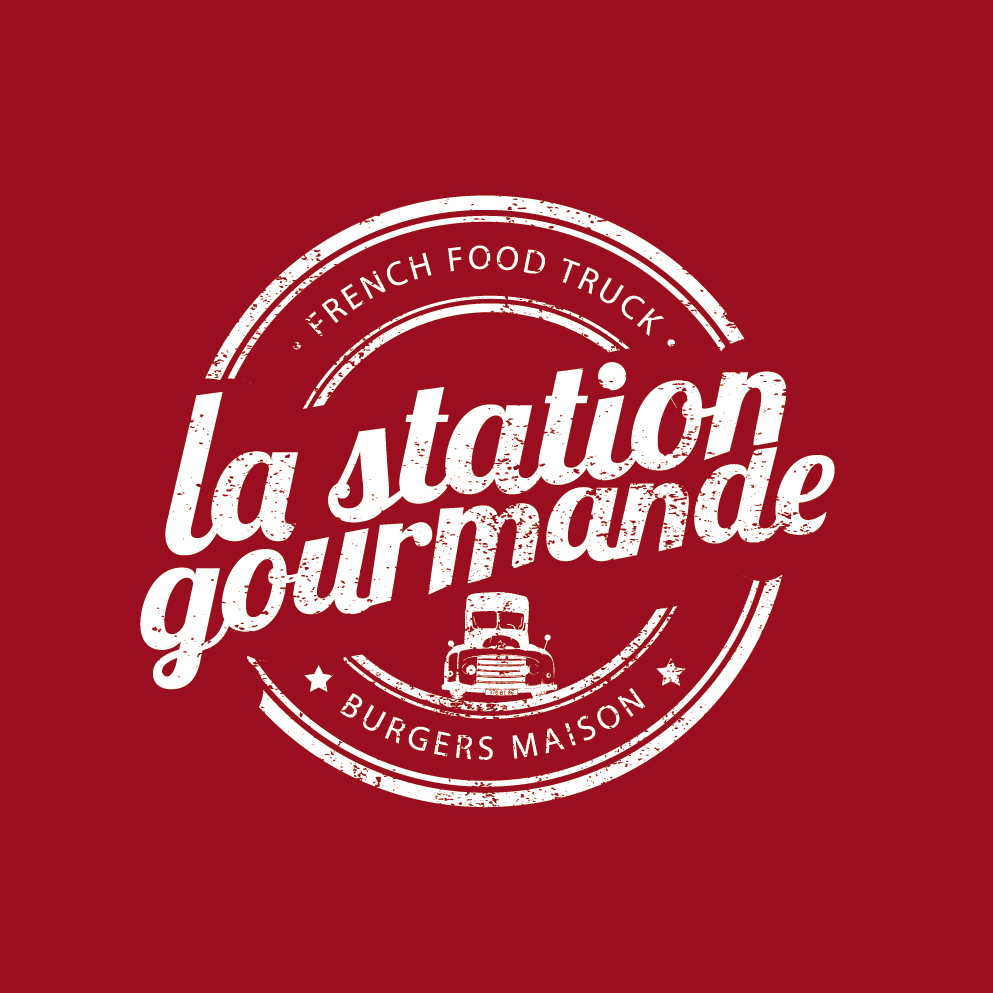 Vintage 836575 La Station Gourmande Burger Maison Rundes Logo