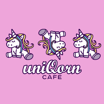 Bäckerei Uniqorn Cafe Illustriert Logo 433141