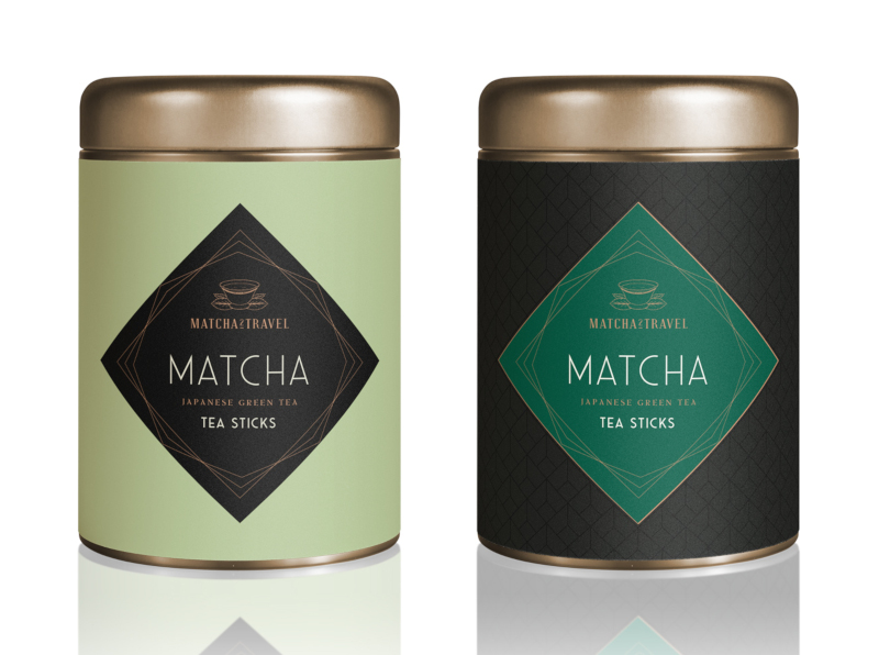 Auffälliges Design Produktverpackung Matcha Tea Sticks