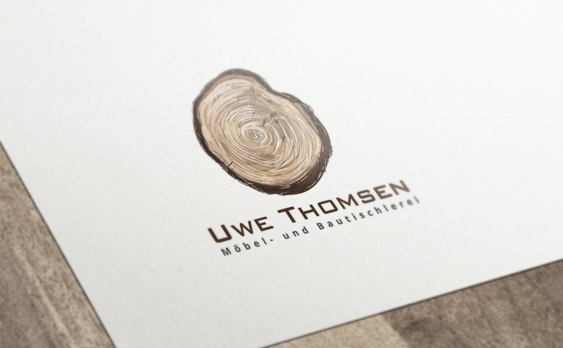 Tischler Logo mit Holz Uwe Thomsen