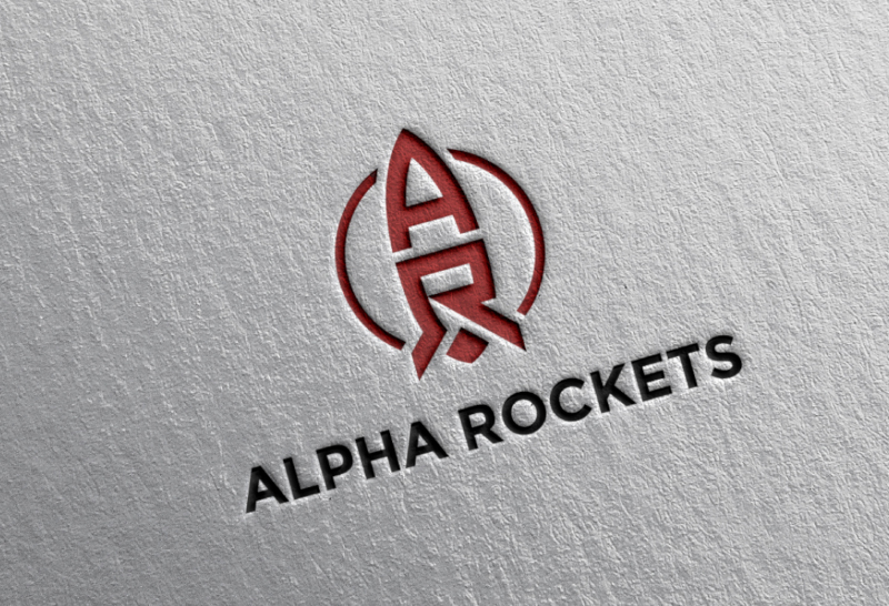 Alpha-Rockets-Logo-Design-Flat