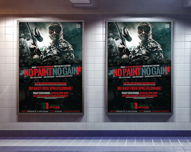 Plakat Design Paintball Anlage