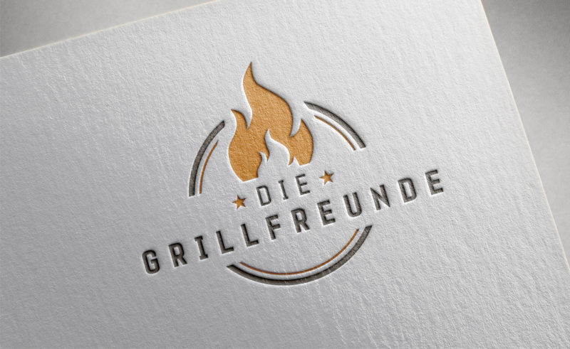 Die-Grillfreunde-Feuer-Logo-Design