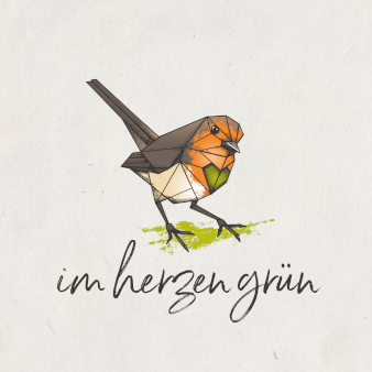 Im Herzen grün Polygonal Logo-Design kreativ