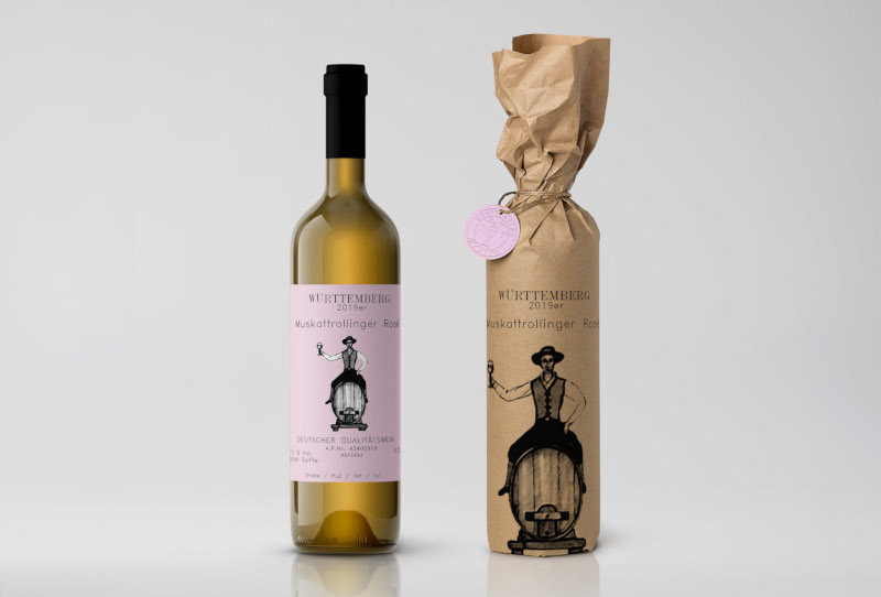 Muskattrollinger-Rose-Qualitaetswein-Logo-Design-fuer-Wein