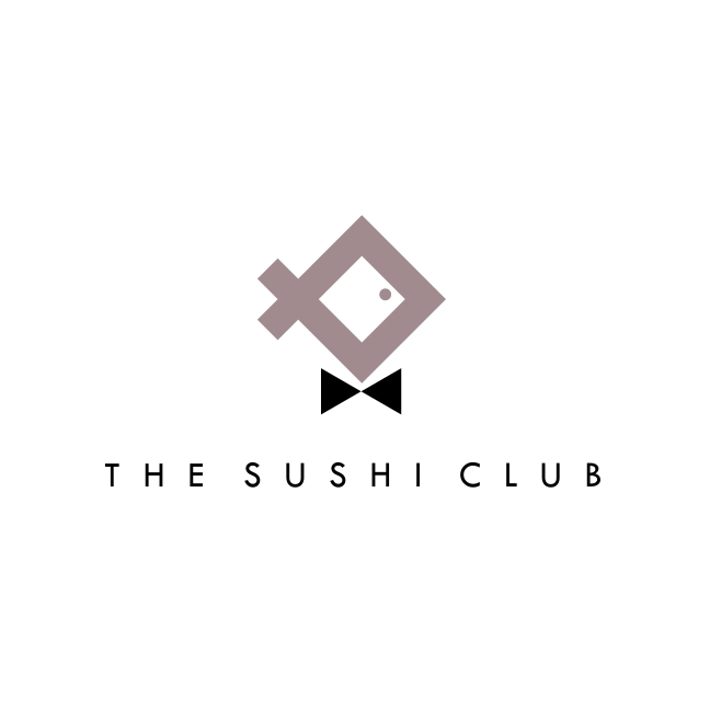 THE SUSHI CLUB Logo-Design mit Quadraten