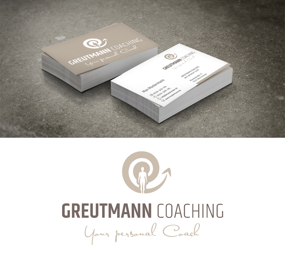 Personal Trainer Logo, Visitenkarte und Briefpapier für Coachingfirma