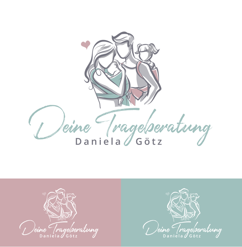 Logo Design mit Familie für Deine Trageberatung